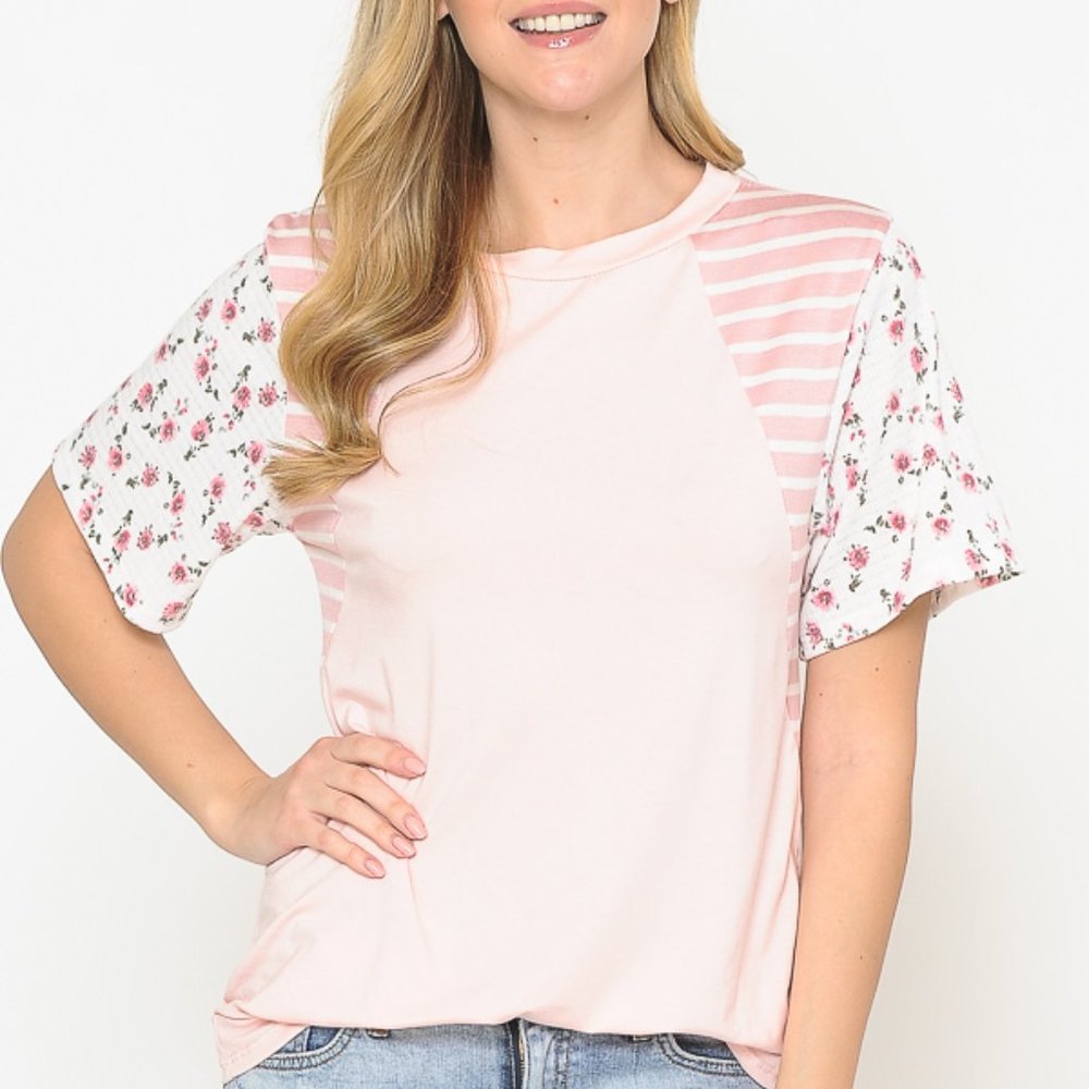 TUNIC TOP WITH BLOCK PRINT SLEEVES